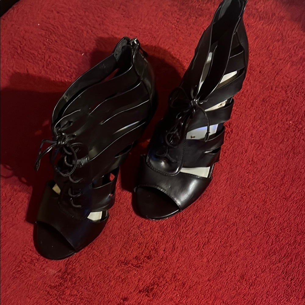 Erika Black Strappy Heels